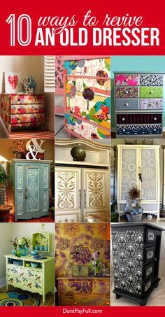 Diy Decoupage Furniture, Decoupage Dresser, Painting Old Furniture, Hand Painted Dressers, Selfie Filters, Repurposed Dresser, Diy Dresser Makeover, Decoupage Furniture, Diy Furniture Renovation