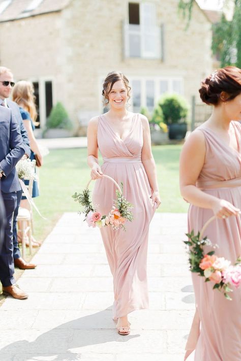 Hyde House Cotswolds Wedding With Coral Charm Peonies And Bridesmaids With Floral Hoop Bouquets Images From White Stag Wedding Photography Film Dan Dolan Flower Hoops Bridesmaids, Bridesmaid Floral Hoop, Floral Hoops Bridesmaids, Hoop Bouquet Bridesmaid, Unique Bridesmaid Bouquet, Bridesmaid Hoop Bouquet, Hoop Bouquet, Hyde House, Coral Charm Peony