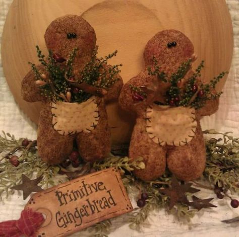 Ginger Boys, Primitive Dolls Handmade, Primitive Gingerbread, Christmas Trailer, Primitive Christmas Crafts, Gingerbread Man Crafts, Winter Patterns, Gingerbread Ideas, Felt Gingerbread