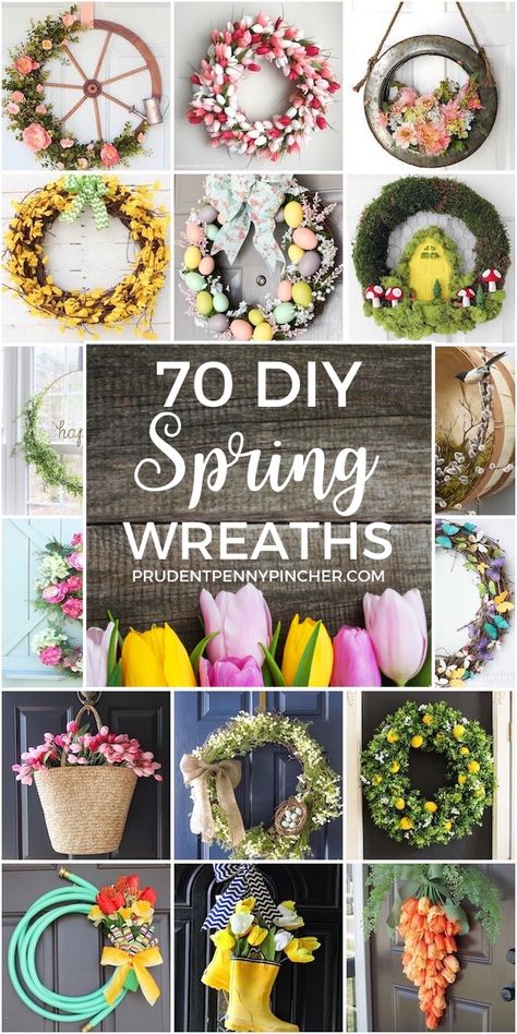 Brighten up your front door with these creative DIY spring wreaths. There are floral wreaths, colorful deco mesh wreaths, bunny wreaths and much more. #spring #easter #easterdecor #diy #crafts #eastercrafts #springdecor #wreaths Hydrangea Wreath Diy, Bunny Wreaths, Diy Floral Wreath, Diy Frühling, Spring Basket, Butterflies Wreath, Diy Spring Wreath, Spring Decorations, Floral Wreaths