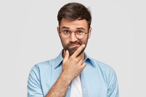 Image of hesitant unshaven european man ... | Free Photo #Freepik #freephoto #shrug #doubt #confused-person #person-thinking Juergen Klopp, Surprise Face, Thick Beard, European Men, Bad Haircut, Pointing Hand, Women Writing, Silly Girls, كريستيانو رونالدو