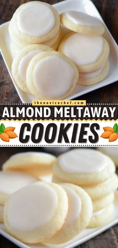 Almond Meltaway Cookies, cookies, desserts Almond Meltaway Cookies, Meltaway Cookies, Almond Shortbread, Baking List, Dessert Aux Fruits, Cookies Easy, Almond Flavor, Lost 100 Pounds, Almond Cookies