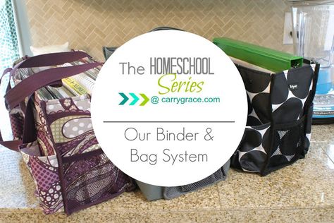 Carry Grace: The Homeschool Series - Our Bag and Binder System Homeschool Series, Binder System, Homeschool Binder, Organization Binder, Waldorf Homeschool, Binder Organization, School Room, Homeschool Organization, Binders