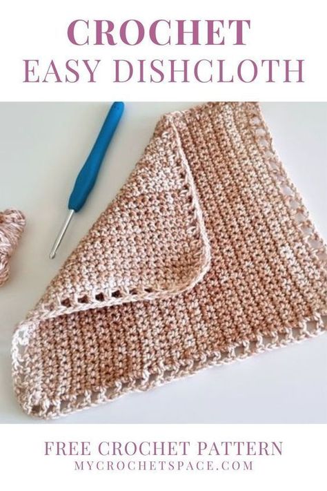 Crochet Dishcloths Easy, Single Crochet Washcloth Free Pattern, Fast Easy Crochet Dishcloth, Fall Crochet Washcloth, Crochet Dishcloths For Beginners Easy Patterns, Easy Dish Rag Crochet Pattern, Beginner Dishcloth Crochet, Easy Dish Cloths Crochet, How To Crochet A Dishcloth For Beginners