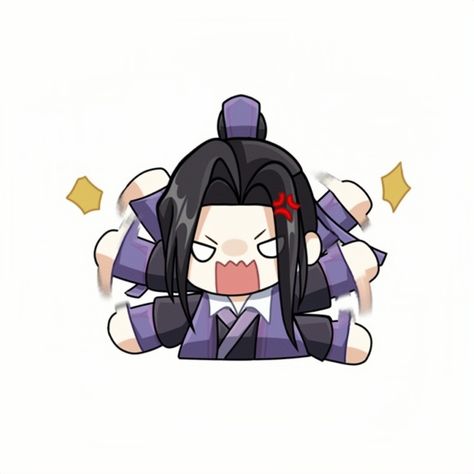 Mxtx Icons, Mdzs Stickers, Chibi Stickers, Jiang Cheng, Yami Kawaii, Demonic Cultivation, Scum Villain's Self-saving System, Heaven's Official Blessing, Cute Chibi