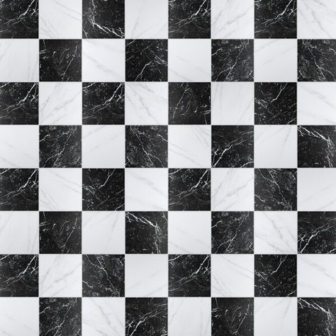 Checker Marble Floor, Black And White Flooring Pattern, Black And White Tile Texture, Black And White Square Tile, Black And White Tile Backsplash, Checkered Tile Floor, Black And White Marble Floor, House Tiles Flooring Ideas, Black And White Floor Tile