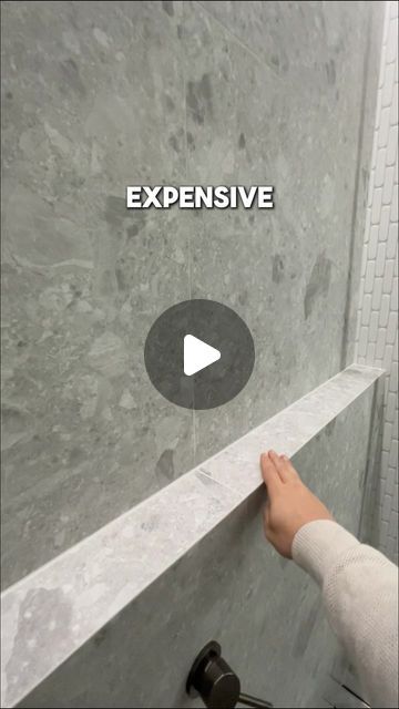 Large Profile Tile Bathroom, Bathroom Border Ideas, Ensuite Bathroom Floor Plans, Onyx Tile Bathroom Wall, Bathroom Ideas With Grey Tiles, Bathroom Ceramic Ideas, Low Cost Bathroom Ideas, Marble Style Bathroom, Raised Bathroom Floor