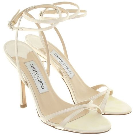 Pre-owned Sandals in cream white (1.005 BRL) ❤ liked on Polyvore featuring shoes, sandals, cream, white sandals, cream sandals, jimmy choo, jimmy choo sandals and cream shoes Cream Strappy Heels, Cream Colored Heels, Colour Shoes, White Strappy Heels, Cream Sandals, Cream Heels, Jimmy Choo Sandals, Dr Shoes, Shoes Heels Classy