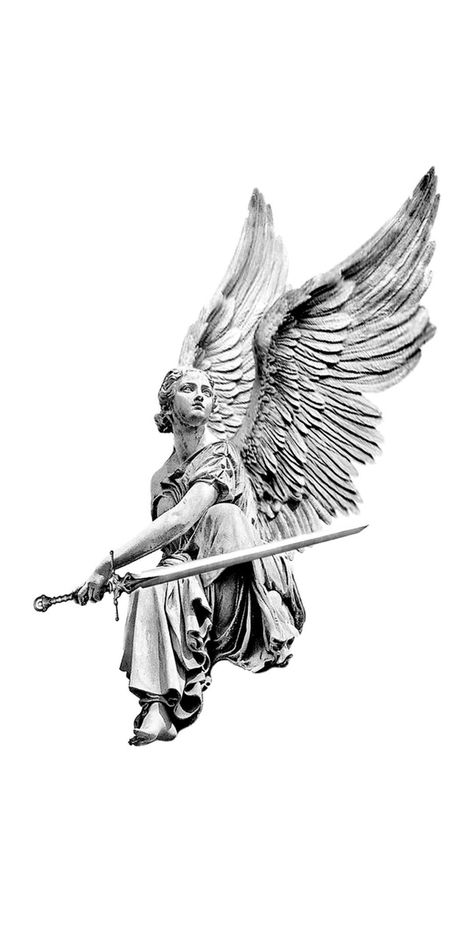 Realism Angel Tattoo Designs, Angelic Tattoo Designs, Ancient Greek Art Tattoo, Realism Statue Tattoo, Angel Swordsman, Angel Sculpture Tattoo, Greek Angel Tattoo, Greek Mythology Tattoos Sleeve Ideas, Greek Art Tattoo