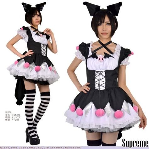 Kuromi Costume, Kuromi Outfit, Japanese Costume, Maid Outfit, Costume Themes, Halloween Images, Cute Costumes, Maid Dress, Kawaii Halloween