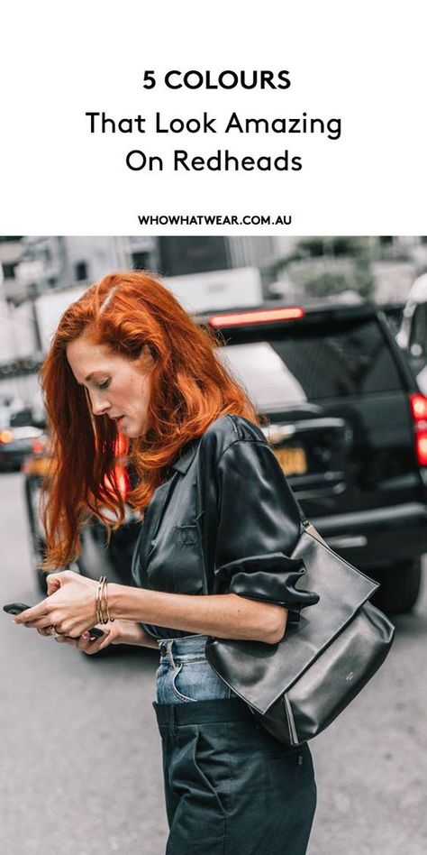 5 Colours That Look Amazing on Redheads https://trib.al/PhbihzQ Red Hair Spring Outfit, Clothes For Copper Hair, Copper Hair Fashion Outfits, Outfit Ideas For Copper Hair, Copper Hair Clothes Colours, Colors Redheads Should Wear, Colours For Redheads To Wear, Good Colors For Redheads To Wear, Redhead Colours To Wear