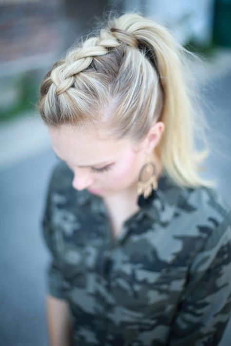 Mohawk Dutch Braid, French Braid Mohawk, Braid Mohawk, Dutch Braid Ponytail, Braids Step By Step, Dutch Braid Hairstyles, Luxy Hair, French Braid Hairstyles, Step By Step Hairstyles