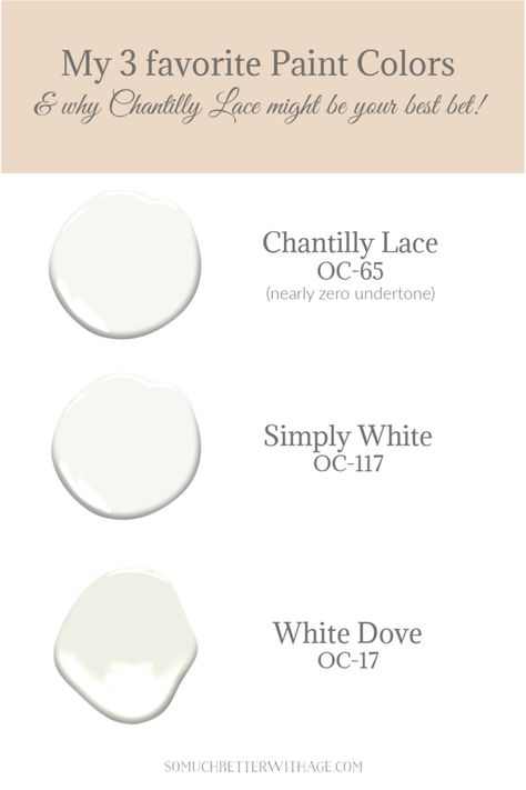 Chantilly Lace by Benjamin Moore - Why It Might Be The Perfect White Paint Color - So Much Better With Age Shaker Paint Colors, Chantilly Lace Bedroom Walls, Best White Paint For Kitchen Cabinets Benjamin Moore, Chantilly Lace Benjamin Moore Bathroom, Simply White Benjamin Moore Kitchen, Chantilly Lace Benjamin Moore Bedroom, Benjamin Moore Chantilly Lace Cabinets, White Dove Walls With Chantilly Lace Trim, White Dove And Chantilly Lace