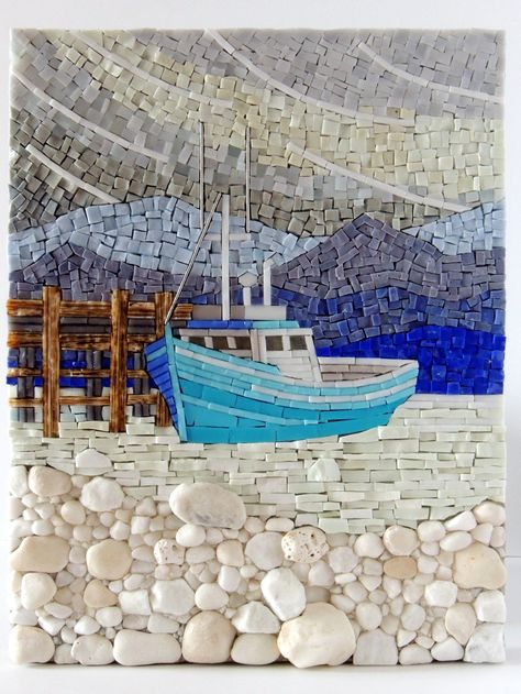 Mosaics Ideas, Landscape Mosaic, زجاج ملون, Ikan Koi, Mosaic Art Projects, Mosaic Tile Art, Mosaic Madness, Mosaic Stained, Mosaic Murals