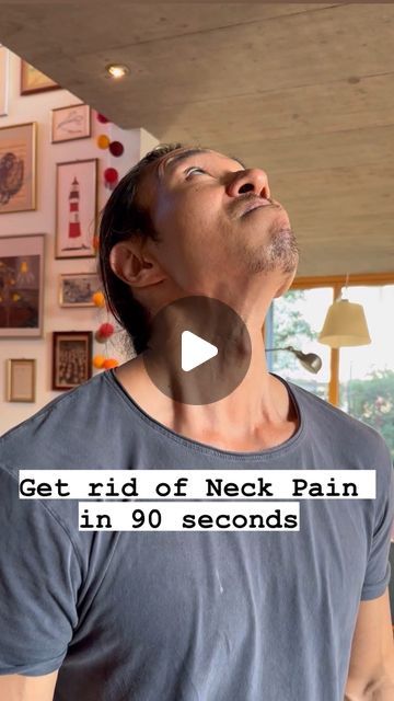 Mike Chang | Flow60 on Instagram: "When you have pain in your neck, if you get rid of the tightness, the pain will disappear.  Here is a short exercise routine to release tension in the neck that you can complete in 1 - 2 minutes.  30 Hops  30 Up and Down Breathing  5 neck rotations for each direction 5 looking left and right (Face forward, breath in thru nose, out thru mouth)  10 Hops" How To Get A Crook Out Of Your Neck, Crook In Neck Relief, Pulled Neck Muscle Remedy, Neck Tension Stretches, How To Get Rid Of Neck Pain, Exercise For Neck Pain, Decompress Neck, Pulled Neck Muscle, Neck Pain Relief Stretches