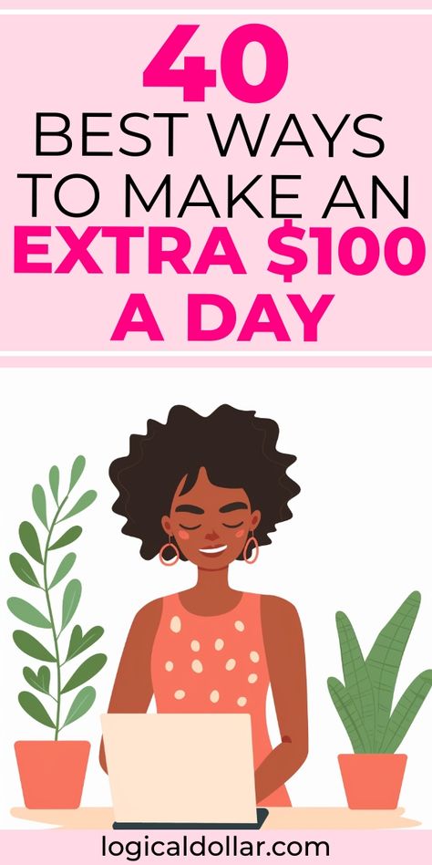 Discover simple ways to make $100 a day with our comprehensive guide. Whether you're looking for online jobs or creative side hustles, we have the tips you need to succeed. Ideal for anyone needing to boost their income quickly and efficiently. Legit online jobs | Make extra money on the side | Part time jobs for extra money | Side jobs to make money | Ideas to make money from home | Side hustle ideas from home | Lucrative side hustles | Online side hustles | Make money | Work from home jobs | S Tips To Make Money, Easy Side Jobs To Make Money, Easy Side Hustles Ideas, How To Make Your Money Work For You, Legit Money Making Online, Jobs Work From Home, Side Hustles For Women At Home, Weekend Side Hustles, Legit Ways To Make Extra Money Work From Home Jobs