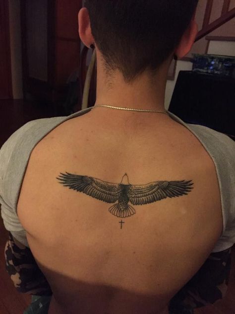 Simplistic Eagle Tattoo, Hawk Back Tattoo, Small Eagle Tattoo Men, Garuda Tattoo, Eagle Back Tattoo, Small Eagle Tattoo, Adler Tattoo, Backpiece Tattoo, Hawk Tattoo