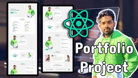 Today we are going to create a react portfolio project app for beginners. In this tutorial we will create a responsive portfolio design. #react React Portfolio, Pokemon App, Portfolio Project, React Native, React App, Crash Course, Responsive Design, Easy Projects, Web App