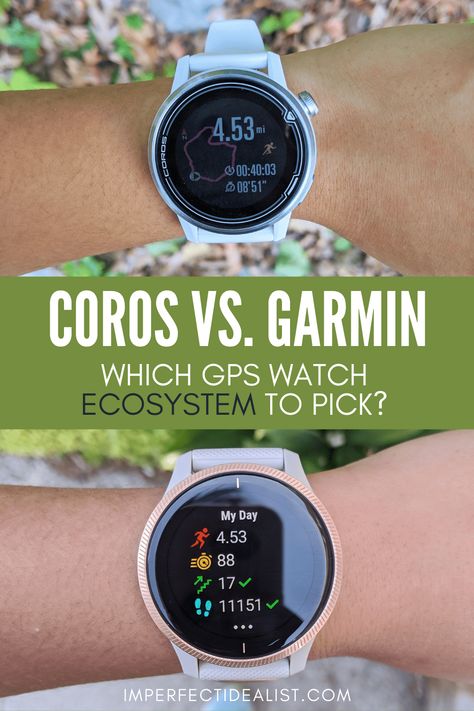 Photo of COROS APEX and Venu with text overlay that says "COROS vs. Garmin: Which GPS Watch Ecosystem to Pick?" Garmin Vivoactive 5, Garmin Watch Aesthetic, Altimeter, Spotify Premium, Garmin Forerunner, Gps Tracking, Garmin Watch, Ecosystem, The Well