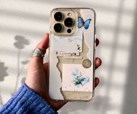 Excited to share this item from my #etsy shop: Pale Blue Butterfly Scraps Clear Phone Case, Aesthetic Collage Design, For iPhone SE 2020 XR X XS Max 13 12 11 Pro 7 8 Plus, The Urban Flair Clear Phone Case Aesthetic, Clear Phone Case Ideas, Aesthetic Cases, Phone Case Ideas, Aesthetic Case, Diy Phone Case Design, Phone Case Aesthetic, Diy Iphone Case, Trendy Fashion Accessories