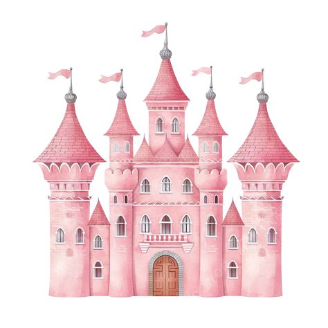 Nursery Princess, Castle Clipart, Pink Castle, Baby Shower Clipart, Pink Palace, Clipart Baby, Castle Tower, Birthday Clipart, Baby Clip Art