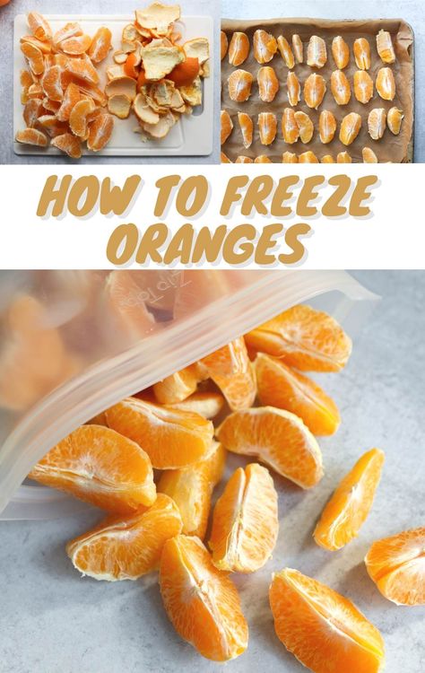 Oranges freeze beautifully for use in tons of delicious recipes, from your favorite smoothies to fresh juice to sauces and more. I'm showing you the easy steps to learn how to freeze oranges. How To Can Mandarin Oranges, Frozen Mandarin Oranges, Freezing Orange Juice, How To Preserve Mandarin Oranges, Extra Oranges What To Do With, How To Preserve Oranges, Fresh Oranges Recipes, Freeze Dried Oranges, Storing Oranges