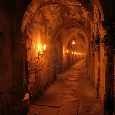 "Mysterious Medieval Passage: A #dimlylit #medievalpassage brings to life centuries of history with its eerie ambiance. #medieval #passage #torch #history #stone #aiart #aiphoto #stockcake ⬇️ Download and 📝 Prompt 👉 https://stockcake.com/i/mysterious-medieval-passage_623441_608621" Medieval Aesthetic Light, Medieval Prison Aesthetic, Cozy Medieval Aesthetic, Medieval France Aesthetic, Era Medieval Aesthetic, Crypt Aesthetic, Medieval Core Aesthetic, Medieval Times Aesthetic, Gothic Tavern