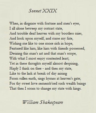 Sonnet 29 Sonnet 29 Shakespeare, Shakespeare Poems Poetry, Sonnets Shakespeare, Sonnet 29, Shakespearean Sonnet, Shakespeare Poetry, William Shakespeare Sonnets, Shakespeare Love Quotes, Old Poetry