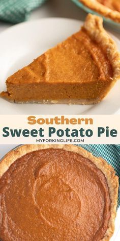 Sweet Potato Custard Recipe, Thanksgiving Recipes Dessert Pies, Sweet Potato Pie Recipes, Sweet Potato Pie Recipe Easy, Southern Sweet Potato Pie, Thanksgiving Desserts Pie, Sweet Potato Dessert, Sweet Potato Pie Southern, Pies Recipes