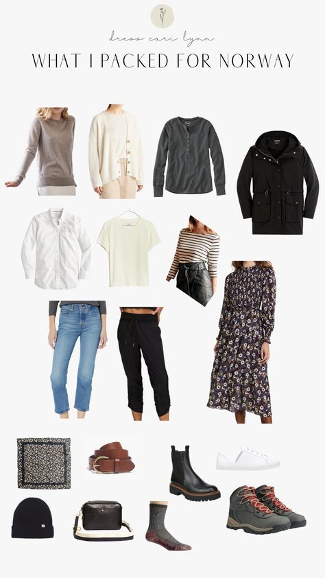 Norway Vacation Outfits, Norway Fall Outfits, Norway Travel Outfits, Norway Style Fashion, Norway Outfit Summer, Norway Outfit Winter, Packing For Norway, Norway Summer Outfits, Norwegian Style Fashion