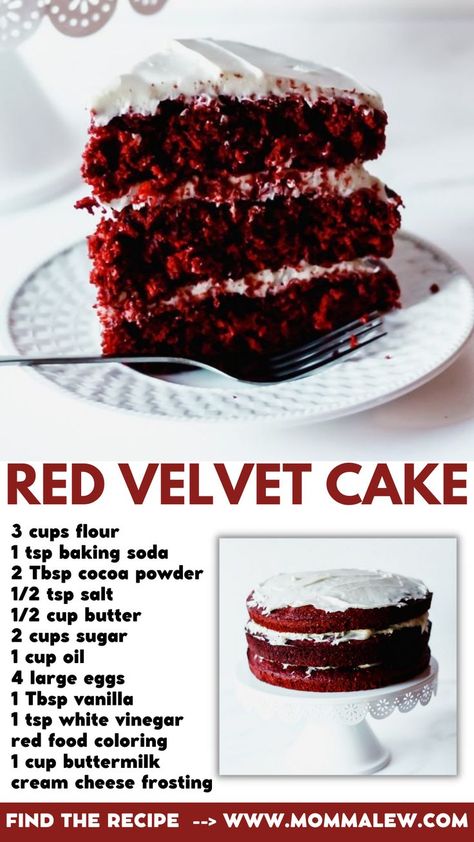 red velvet cake Old Fashioned Red Velvet Cake Recipe, Old Fashioned Red Velvet Cake, Red Velvet Cake Recipe Easy, Bolo Red Velvet, Chocolate Cake Recipe Moist, Red Velvet Cake Recipe, Velvet Cake Recipes, Cake Recipes Easy Homemade, Sweet Dishes Recipes