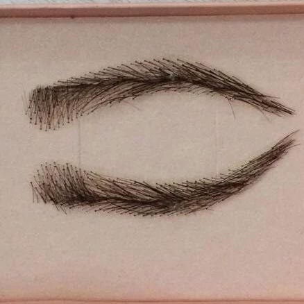 False Eyebrows Wigs, Chinese Eyebrow Shape, Asian False Eyelashes, How To Make Eyebrows, Fake Eyebrows, Real Eyes Realise Real Lies, Guys Eyebrows, Swiss Lace, Light Brown