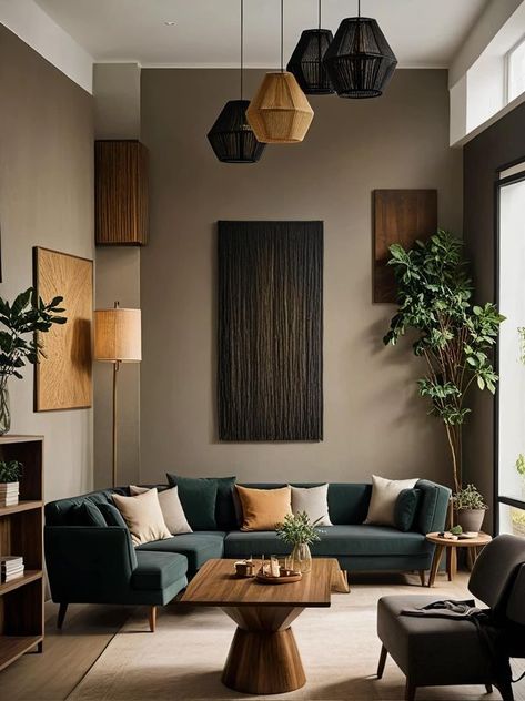 Boston Living Room, Casa Wabi, Contemporary Style Interior, Italian Decor, Colourful Living Room, Black Sofa, Living Room Green, Living Room Inspo, Cozy Room