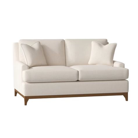 Wayfair Custom Upholstery™ Kaylyn Loveseat  Reviews | Wayfair White Loveseat, Sofa Size, Living Room Furniture Sofas, Cushion Design, Toss Pillows, Custom Upholstery, Birch Lane, Upholstered Sofa, Room Sofa