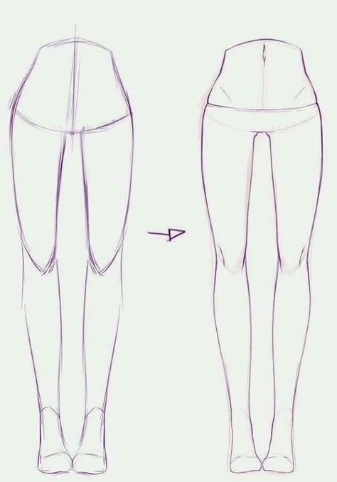 How to draw: frontview legs Legs Drawing, Leg Reference, Leg Anatomy, Drawing Legs, How To Draw Anime, Fashion Figure Drawing, Body Drawing Tutorial, Body Sketches, Seni Dan Kraf