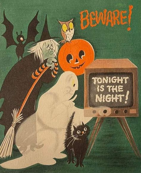 Samhain Party, Vintage Halloween Cards, Spooky Houses, Autumn Diy, Vintage Halloween Art, Happy Friday The 13th, Vintage Halloween Images, Halloween Rocks, The Boogeyman