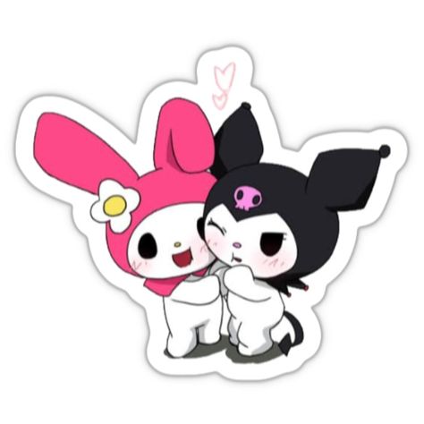 Kuromi And My Melody Stickers, Hello Kitty Aesthetic Stickers, My Melody Stickers Printable, Kuromi Stickers Printable, My Melody Y Kuromi, Kuromi Y My Melody, My Melody Stickers, Stickers Kuromi, Kuromi Sticker