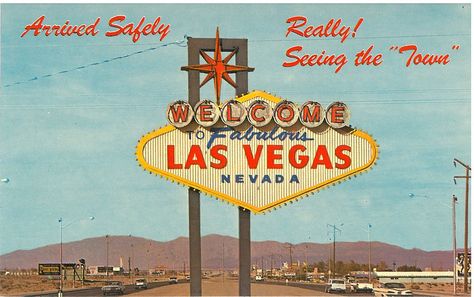 Fabulous Las Vegas sign -- vintage postcard | Flickr - Photo Sharing! Las Vegas, Las Vages, Las Vegas Vintage, Vegas Vintage, Vintage Road Trip, Los Vegas, Vegas Tattoo, Old Vegas, Vintage Las Vegas