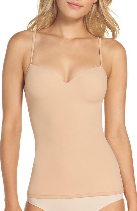 Built-in underwire demi cups offer ultimate support in a smooth layering cami that can also be worn on its own. 15" length Sweetheart neck Adjustable straps Tagless label won't rub or irritate skin 72% polyamide, 28% elastane Hand wash, dry flat Imported Layering Cami, Camisole Bra, Camisole Set, Demi Cup, Womens Camisoles, Spaghetti Strap Top, Women's Shapewear, Plunge Bra, Work Outfits Women