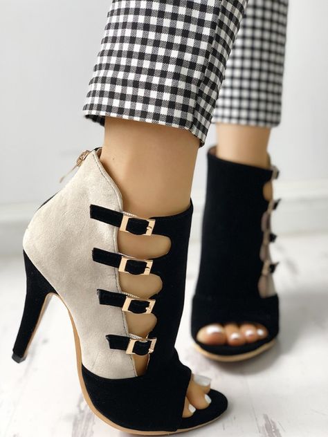 Shoes, Sandals $53.99 - Boutiquefeel Yass Queen, Peep Toe Ankle Boots, Zipper Heels, Open Toe High Heels, Buckled Heels, Strap Shoes, Trend Fashion, High Heels Stilettos, Peep Toe Heels