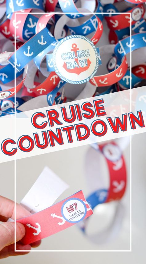 If you've got a cruise booked, this is the post for you! Use this printable to create a paper chain for your cruise countdown! Cruise Countdown Printable, Cruise Countdown Ideas, Cruise Countdown, Countdown For Kids, Cruise Life, Paper Chain, Paper Chains, Royal Caribbean Cruise, Countdown Calendar