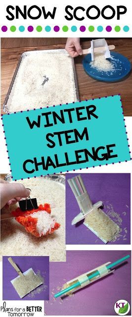 WINTER STEM Challenge: In Snow Scoop, students essentially build a snow shovel, aiming for the most efficient removal of "snow" possible, with a couple of tweaks added in! Comes with modifications for grades 2-8. Arctic Kindergarten, Winter Stem Challenges, Stem Winter, Winter Stem Activities, Winter Stem, Stem Club, Steam Lessons, Winter Science, Stem Engineering