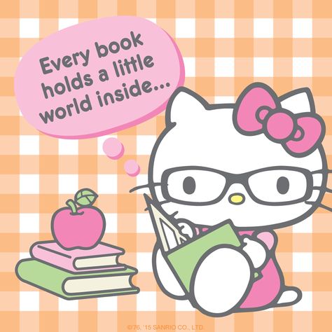 Sanrio Classroom, Hello Kitty Reading, Hello Kitty Book, Cat App, Hello Kitty Imagenes, Magically Delicious, Hello Kitty Tattoos, Hello Kitty Birthday, Sanrio Wallpaper