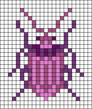 Bug Perler Bead Patterns, Bug Pixel Art, Pixel Grid, Hamma Beads, Pixel Art Pattern, Alpha Pattern, Alpha Patterns, Perler Bead Patterns, Cross Stitching