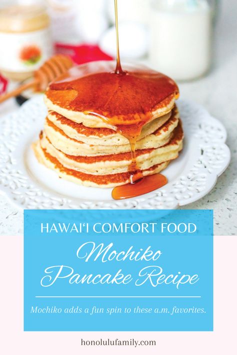 Mochiko Pancakes Recipe, Hawaiian Pancakes Recipe, Mochi Pancakes Recipe Gluten Free, Mochiko Pancakes, Guava Chiffon Pancakes Recipe, Mochiko Flour Recipes, Mochi Pancakes Recipe, Mochiko Recipes, Mochi Waffle Recipe