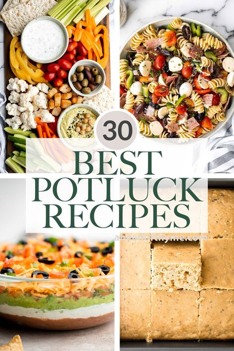 Food To Bring To Work Party, Luncheon Foods Ideas, Potluck Dish Ideas Simple, What To Bring For A Potluck, Best Healthy Potluck Dishes, What To Make For Potluck Parties, Potluck Cookout Ideas, Food To Take To A Potluck, Best Things To Bring To A Potluck