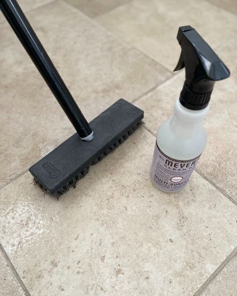 A 4-Step Tile Floor Cleaning Method | Kitchn Sticky Tile Floor, Clean Tile Floors, Tile Floor Cleaning, Dark Tile Floors, Best Floor Cleaner, Sticky Tile, Tile Floor Cleaner, Ceramic Tile Floors, Cleaning Ceramic Tiles