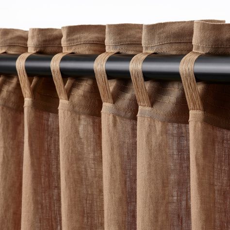 DYTÅG curtains, 1 pair, dark beige, 57x98" - IKEA Dytåg Curtains, Beige Curtains Living Room, Curtains Without Sewing, Brown Curtains, Beige Curtains, Curtain Length, Curtain Track, Ikea Family, Dark Beige