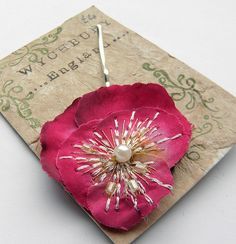 자수 디자인, Ribbon Work, Textile Jewelry, Love Craft, Ribbon Flowers, Ribbon Embroidery, Flower Tutorial, Fabric Jewelry, Flowers Diy