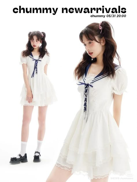 Japanese Kawaii Fashion, Ootd Dress, Kawaii Dress, Girls Fashion Clothes, Harajuku Fashion, Stage Outfits, Kpop Outfits, Lookbook Outfits, Look Fashion